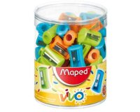 Taille-crayon maped vivo sans réservoir 1 usage coloris vifs assortis bleu rouge vert