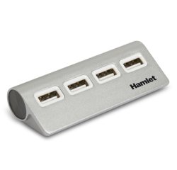 Hamlet XHUB4020AL interface hub USB 2.0 480 Mbit/s Aluminium