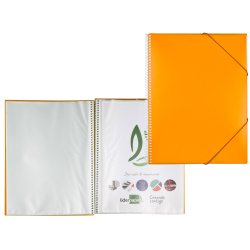 Protège-documents liderpapel polypropylène couverture rigide spirale 80 pochettes fixes a4 210x297mm coloris orange