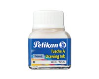 Encre de chine pelikan tire-lignes plumes dessinateur pinceaux couleur blanc flacon 10ml