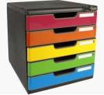 Module de classement Modulo Iderama 5 tiroirs fermables à clé - Arlequin brillant