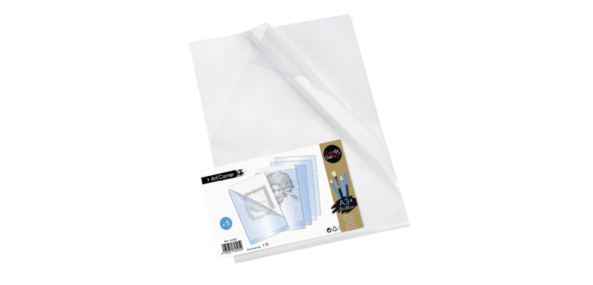 Chemise coin ART'CORNER A3 polypropylène - CREATIV'GALLERY  VIQUEL  transparente incolore - Paquet de 5