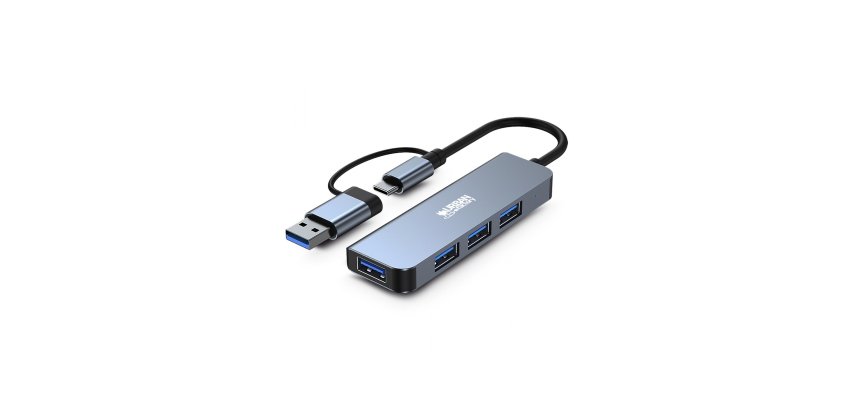 Urban Factory MHC35UF base para portátil y replicador de puertos Alámbrico USB 3.2 Gen 1 (3.1 Gen 1) Type-A Gris