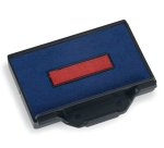 Cassette encrage bicolore trodat 6/53/2 pour encreur metal line/printy 5440 taille 49     x28mm coloris bleu/rouge