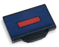 Cassette encrage bicolore trodat 6/53/2 pour encreur metal line/printy 5440 taille 49     x28mm coloris bleu/rouge