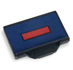 Cassette encrage bicolore trodat 6/53/2 pour encreur metal line/printy 5440 taille 49     x28mm coloris bleu/rouge
