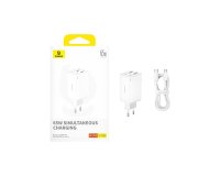 Baseus GAN6 65W ADPTR + 100W C KBL-BYZ cargador de dispositivo móvil PDA, Tableta, Teléfono Blanco Corriente alterna Auto