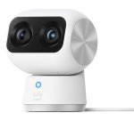 Eufy Security Indoor Cam S350, cámara doble, cámara de seguridad con resolución 4K UHD, zoom de 8× y PTZ de 360°, IA para personas y mascotas, ideal para monitor de bebé/cámara para mascotas/seguridad del hogar, Wi-Fi de doble banda