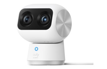 Eufy Security Indoor Cam S350, cámara doble, cámara de seguridad con resolución 4K UHD, zoom de 8× y PTZ de 360°, IA para personas y mascotas, ideal para monitor de bebé/cámara para mascotas/seguridad del hogar, Wi-Fi de doble banda