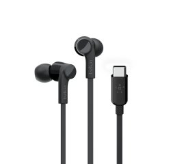 Belkin ROCKSTAR Auriculares Alámbrico Dentro de oído Llamadas/Música USB Tipo C Negro