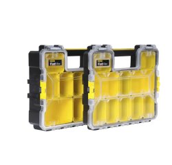 Stanley 1-97-518 Cassetta degli attrezzi Scatola per minuteria Plastica Nero, Trasparente, Giallo