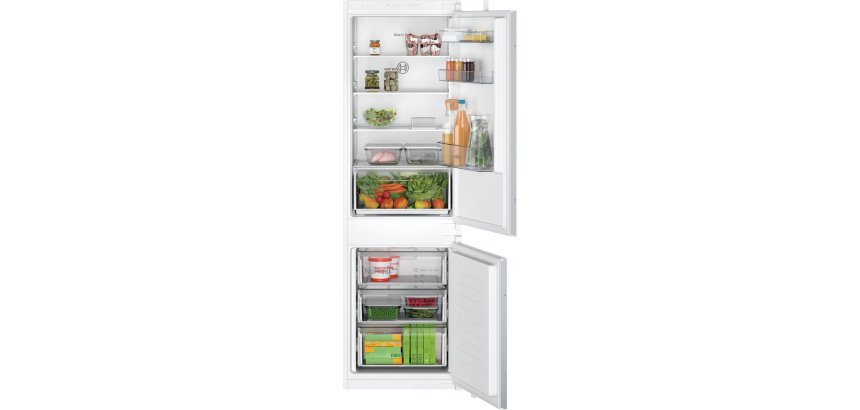 BOSCH Réfrigérateur congélateur encastrable KIN865SE0, Série 2, Nofrost, 260 L, Multi Box XXL