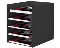 Module classement paperflow 5 cases polystyrène hauteur case 56mm 318x258x325mm coloris noir
