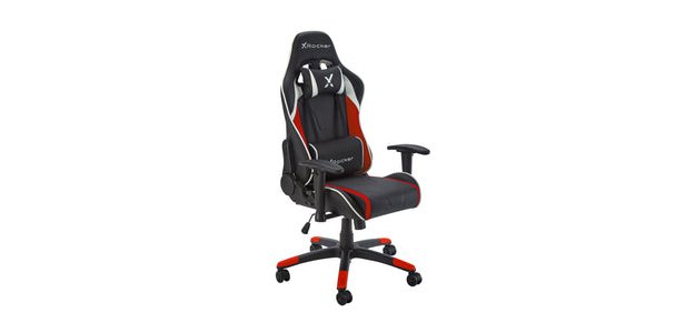 X Rocker 5126601 Video Game Chair Gaming Chair Padded Seat Black, Red