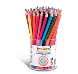 Matite colorate - diametro mina 2,90 mm - colori assortiti - Primo - bicchiere 72 matite