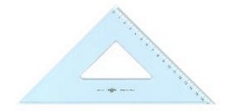ARDA Squadra 45° 25 cm Linea Uni Polystyrene Transparent