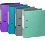 Classeur a levier exacompta teksto rigide a4 dos de 80 mm dim 32x29 cm coloris assortis