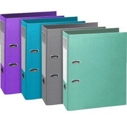 Classeur à levier Teksto Prem'Touch Dos 80mm - A4 - Couleurs assorties