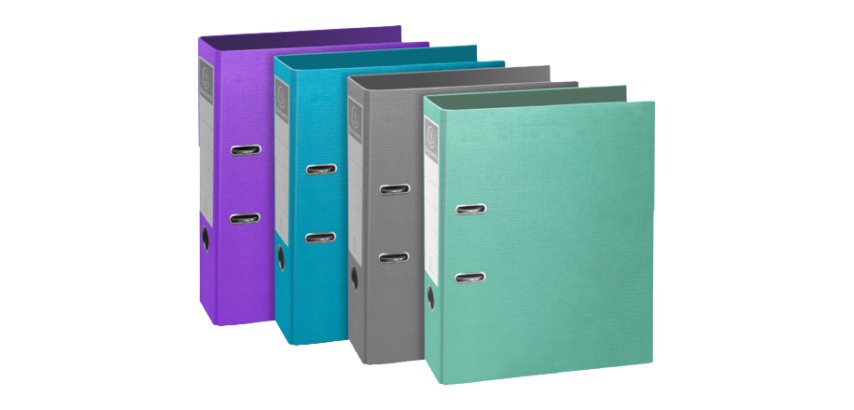 Classeur à levier Teksto Prem'Touch Dos 80mm - A4 - Couleurs assorties