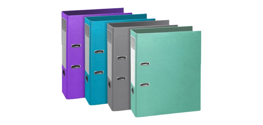 Classeur a levier exacompta teksto rigide a4 dos de 80 mm dim 32x29 cm coloris assortis