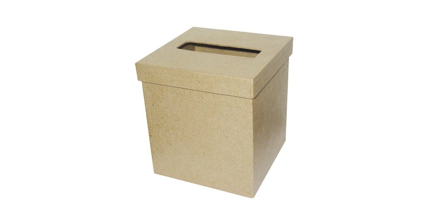Boite a mouchoirs decopatch carton carre a decorer        13,2x12,5x12,5cm