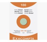 Étui de 100 fiches - bristol quadrillé 5x5 105x148mm - Couleurs assorties