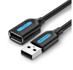 Vention Cable Alargador USB 2.0 CBIBF/ USB Macho - USB Hembra/ 1m/ Negro