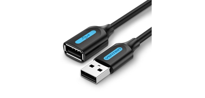 Vention Cable Alargador USB 2.0 CBIBF/ USB Macho - USB Hembra/ 1m/ Negro