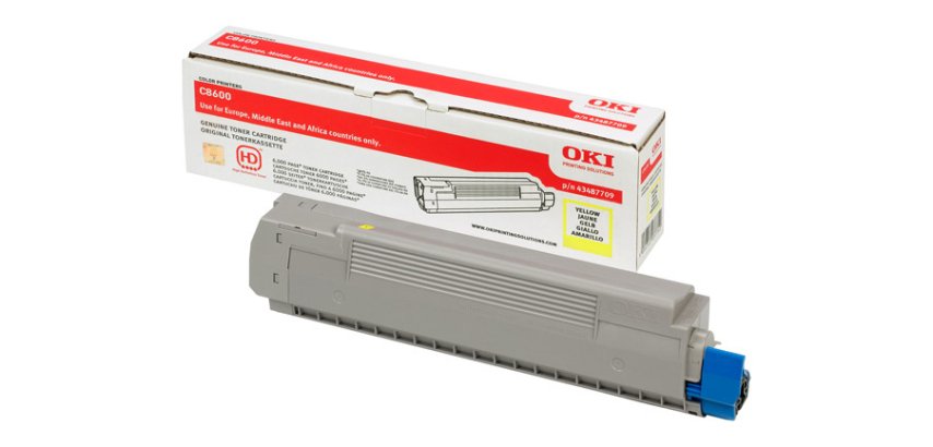 43487709 OKI C8600 Toner YellowLOW  6000Pages