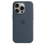 APPLE Coque iPhone 15 Pro Silicone Bleu MagSafe