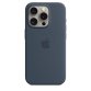 APPLE Coque iPhone 15 Pro Silicone Bleu MagSafe