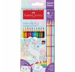 Astuccio 10 matite Colour Grip + 3 matite Sparkle - colori assortiti - Faber-Castell