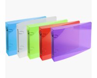 Classeur pour fiches bristol 125x200 2 anneaux 25mm polypropylène Crystal colours