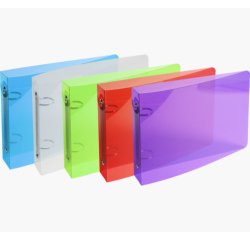 Classeur pour fiches bristol 125x200 2 anneaux 25mm polypropylène Crystal colours