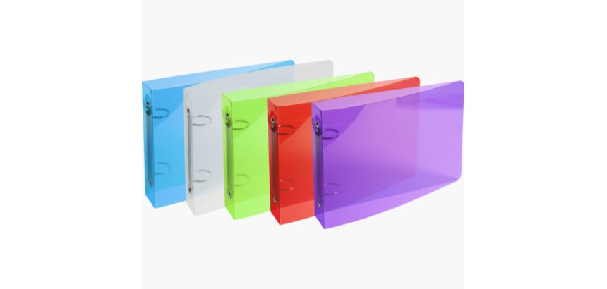 Classeur pour fiches bristol 125x200 2 anneaux 25mm polypropylène Crystal colours