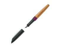Stylo-plume stabilo grow corps bois de cerisier trait  0,5mm encre bleue coloris     violet prune