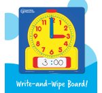 Horloges polypro learning resources grande horloge      analogique et numerique       effacable 30x30 cm