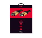 MCL CÂBLE PLAT TRESSÉ HDMI - MÂLE/MÂLE - 3M câble HDMI HDMI Type A (Standard) Noir, Or