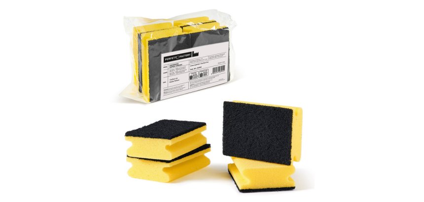 Perfetto 26945 spugna Rettangolare Nero, Giallo 4 pz