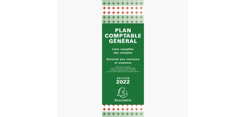 Plan comptable général accordéon 19x7,5cm - Vert