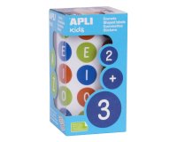Gommette apli kids voyelles majuscules 20mm coloris       assortis rouleau 900 unites