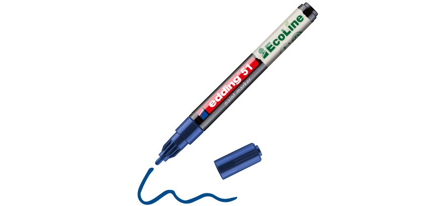 Marqueur edding 51 ecoline peinture base eau pointe      ogive 1/2mm coloris bleu