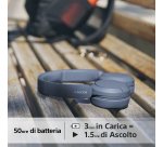 Sony Cuffie Bluetooth wireless WH-CH520 - Durata della batteria fino a 50 ore con ricarica rapida, stile on-ear - Blu