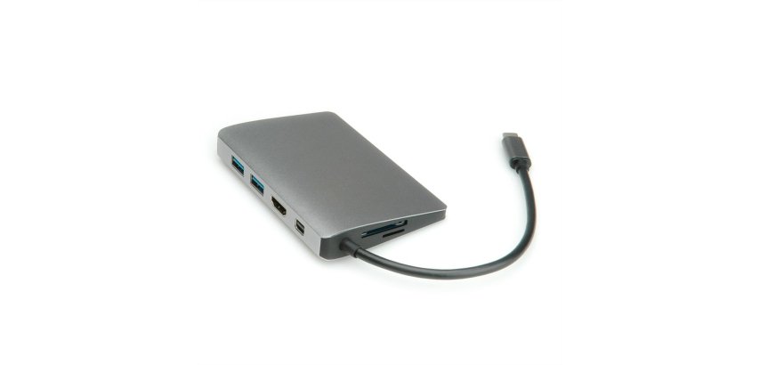 ROLINE 12.02.1021 replicatore di porte e docking station per laptop Cablato USB 3.2 Gen 2 (3.1 Gen 2) Type-C Grigio