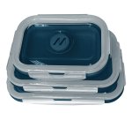 Muitomas LUNCHBOXSETBL contenitore portapranzo Set per borsa portapranzo Plastica, Silicone Blu 3 pz