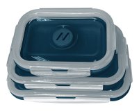Muitomas LUNCHBOXSETBL contenitore portapranzo Set per borsa portapranzo Plastica, Silicone Blu 3 pz