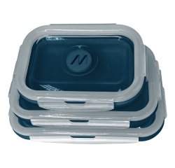 Muitomas LUNCHBOXSETBL contenitore portapranzo Set per borsa portapranzo Plastica, Silicone Blu 3 pz
