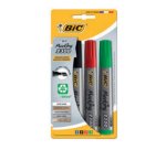 Marqueur bic permanent marking 2300 ecolutions pointe moyenne biseautee couleurs assorties blister 4