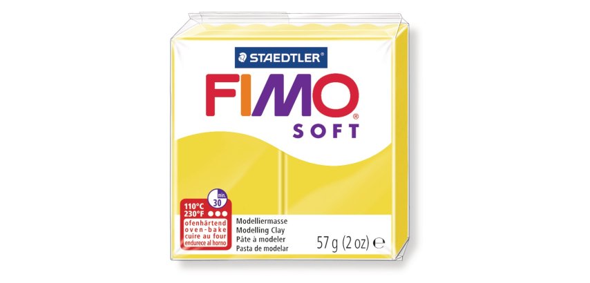 Pâte à modeler fimo soft coloris citron pain 57g