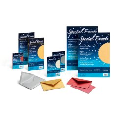Carta metallizzata Special Events - A4 - 250 gr - azzurro - Favini - conf. 10 fogli